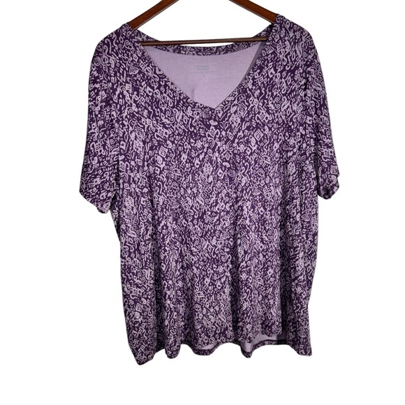 Modern-Fit Vneck Tee Purple Graphic Print Size 2x NWT Brand New - Picture 3 of 12